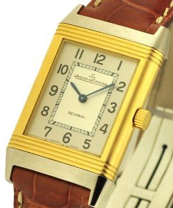 Jaeger-LeCoultre Reverso Classique Yellow Gold  on Strap with Silver Dial
