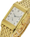 Reverso Duo in Yellow Gold on Bracelet with Silver Dial and Black Dial on Reverse