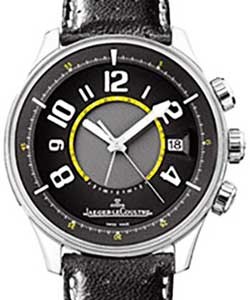 Aston Martin AMVOX1 Alarm in Platinum on Black Perforated Leather Strap with Black Dial