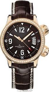 Master Compressor Automatic in Rose Gold with Diamond Bezel On Brown Leather Strap with Brown Dial