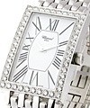 Les Classiques Rectangle with Diamond Bezel White Gold on Strap with White Dial