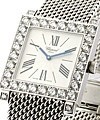 Lady's Classique Square with Diamond Bezel White Gold on Bracelet with White Dial