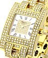 H-Watch  Your Hour with 2-Row Diamond Case Yellow Gold - Full Pave Diamond Bracelet