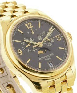 5146/1J Annual Calendar with Moon in Yellow Gold Yellow Gold on Bracelet with Slate Grey Dial