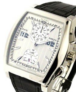 Da Vinci Perpetual Calendar in Platinum - Limited Edition to 500pcs on Black Crocodile Leather Strap with Silver Dial
