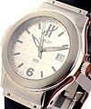 Large Size Steel Elegant in Steel Steel on Rubber Strap with Silver Dial