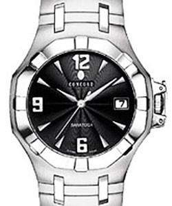 Saratoga Quartz 37mm in Steel on Stainless Steel  Bracelet with Black Dial