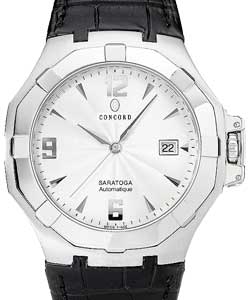 Saratoga Automatic in Steel on Black Crocodile Leather Strap with Silver Dial