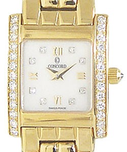 La Tour Small 20.5mm Quartz in Yellow Gold with Diamonds Bezel on Yellow Gold Bracelet with White MOP Dial