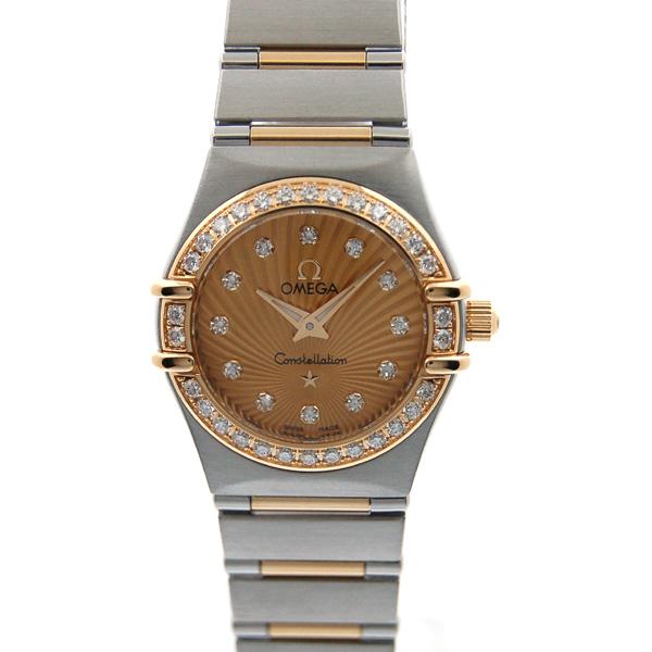 Constellation 95 in Yellow Gold with Diamond Bezel on Steel and Yellow Gold Bracelet with Champagne Sunburst Diamond Dial