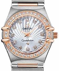 Constellation 95 in 2-Tone with Diamond Bezel Steel/Rose Gold with White MOP Sunburst Diamond Dial