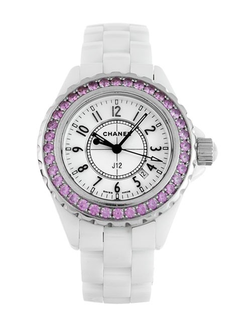 H1181 Chanel J 12 - White Small Size with Sapphires