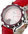  Happy Hearts with Ruby Bezel Large Size with Pink Dial on Red Strap