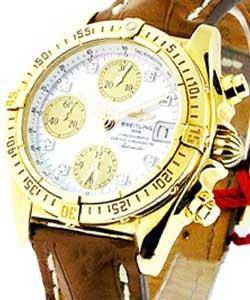 Chronomat in Yellow Gold Yellow Gold on Strap wth MOP Diamond Dial