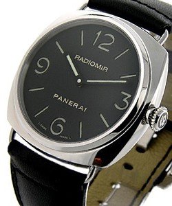 PAM 210 - Radiomir Base 45mm in Steel on Black Calfskin Leather Strap with Black Dial