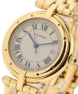 Large Size Vendome in Yellow Gold on Bracelet with White Dial