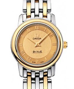 De Ville Prestige 22mm in Steel and Yellow Gold Bezel on 2-Tone  Bracelet with Champagne Dial