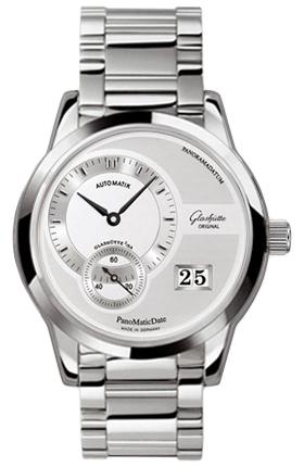 PanoMaticDate 39.4mm Autoamtic in Steel on Stainless Steel Bracelet with Silver Dial