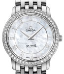 De Ville Prestige Lady's in Steel with Diamond Bezel on Steel Bracelet with MOP Dial