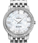 De Ville Prestige Lady's in Steel with Diamond Bezel on Steel Bracelet with MOP Diamond Dial