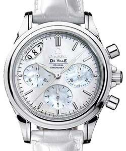 Co-Axial Automatic Chronometer in Steel on White Alligator Leather Strap with White MOP Dial