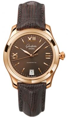 Lady Serenade 36mm Automatic in Rose Gold on Brown Lizard Leather Strap with Brown Dial