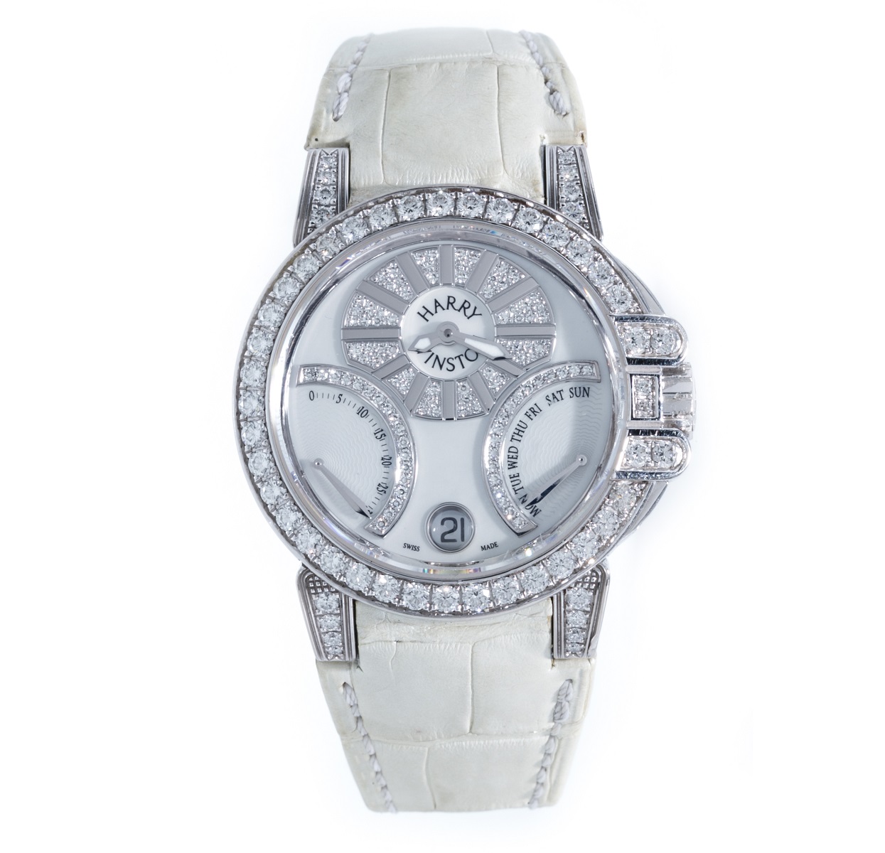 Harry Winston Ocean Collection Chronograph 36mm Automatic in White Gold with Diamonds Bezel