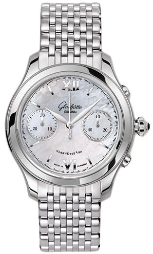 Lady Serenade Chronograph 38mm Automatic in Stainless Steel on Steel Bracelet with MOP Dial