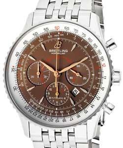 Navitimer Montbrillant Chronograph in Steel on Steel Bracelet with Bronze Dial