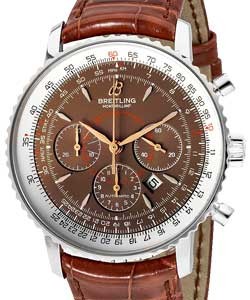 Navitimer Montbrillant Chronograph in Rose Gold on Brown Alligator Leather Strap with Bronze Dial