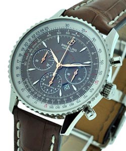 Navitimer Montbrillant Chronograph in Steel Steel on Brown Leather Strap with Bronze Dial 
