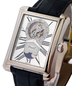 Black Tie Emperador Tourbillon White Gold on Strap with White Dial