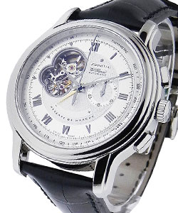 Chronomaster XXT Open in Steel on Black Alligator Leather Strap with Silver Dial