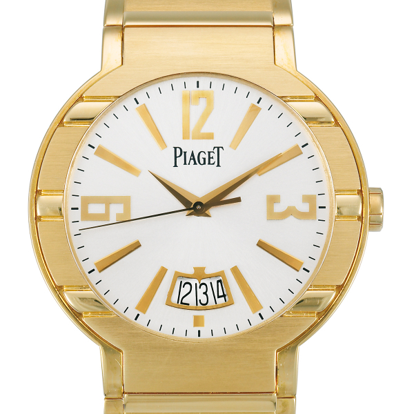 Polo Large in Yeloow Gold on Yellow Gold Bracelet with White Dial