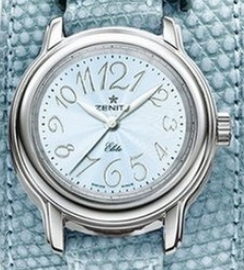 Baby Star Elite in Steel on Blue calfskin Leather Strap with Blue Guilloche Dial