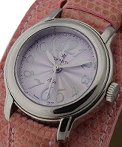 Baby Star Elite in Steel on Pink Calfskin Leather Strap with Pink Guilloche Dial