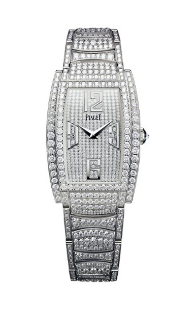 Limelight Tonneau in White Gold with Diamond Bezel on White Gold Diamond Bracelet with Pave Diamond Dial