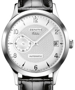 Class Automatique Elite in Steel on Black Alligator Leather Strap with Silver Dial