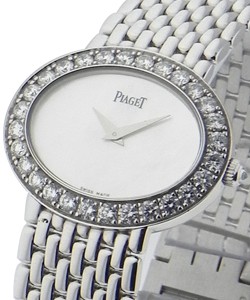 Limelight Oval Casino with Diamond Bezel White Gold on Bracelet with MOP Dial