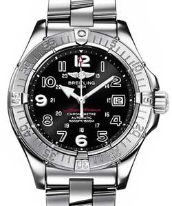 Aeromarine Superocean in Steel on Steel Bracelet with Black Dial