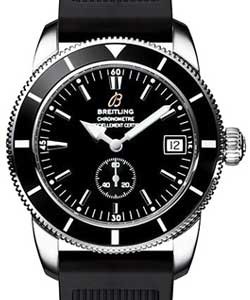 Aeromarine Superocean Heritage 38mm in Steel with Black Bezel on Black Rubber Strap with Black Dial & Bezel