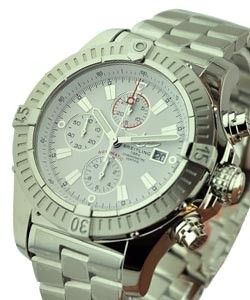 Super Avenger Chronograph in Steel Steel on Bracelet with White Dial