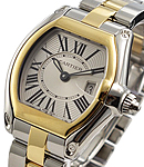 Roadster Ladys in Steel with Yellow Gold Bezel on Steel and Yellow Gold Bracelet with Silver Roman Dial