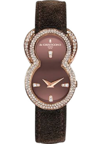 de Grisogono Be Eight 27mm in Rose Gold with 2 Row Diamond Bezel