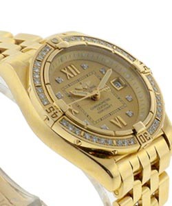 Lady's Cockpit in Yellow Gold with Diamond Bezel Yellow Gold on Bracelet with ChampagneDiamond Dial 