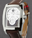 Bentley Flying B in Steel on Brown Calfskin Leather Strap with Silver and Bronze Dial
