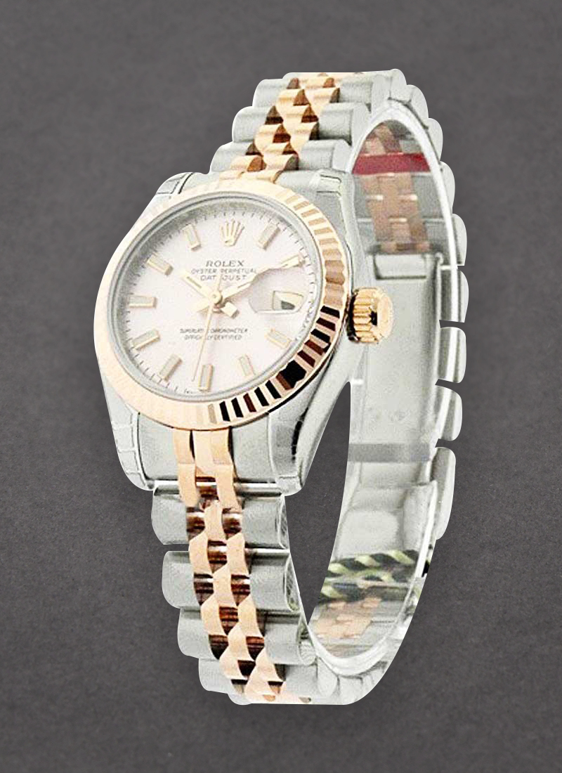 Rolex Unworn Datejust Ladies 26mm in Steel with Rose Gold Fluted Bezel