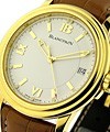 Leman Ultra Slim in Yellow Gold on Brown Alligator Leather Strap with White Dial