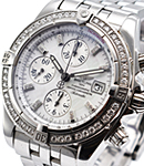 Chronomat Evolution  in Steel With Diamond Bezel on Steel Bracelet with White MOP Diamond Dial