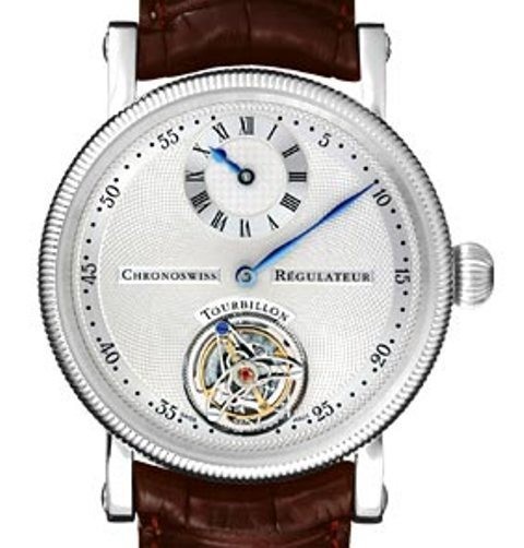 Tourbillon Regulateur Steel on Strap with Silver Dial